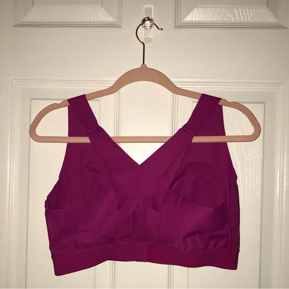 New MTA Sport Women's Size XL Sports Bra Crossback Padded Bright Magenta - Picture 3 of 4